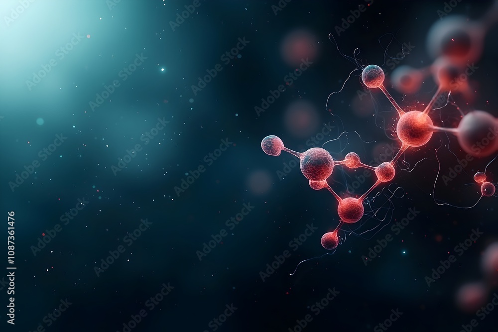 Poster captivating molecular formations a mesmerizing of quantum phenomena and bioluminescent energy fields
