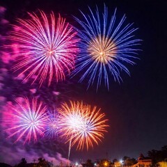 colorful fireworks at night