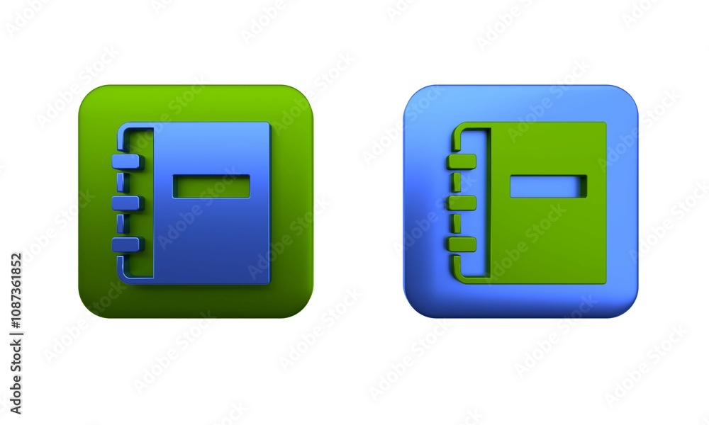 Poster colorful notebook icon isolated on white background. spiral notepad icon. school notebook. writing p