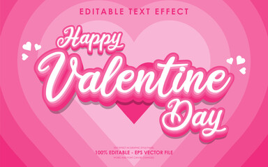 Editable Happy Valentine Day Text Effect with a Valentine's themed background