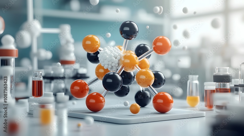Poster molecular masterpiece a captivating and representation of the fundamental building blocks of life sh