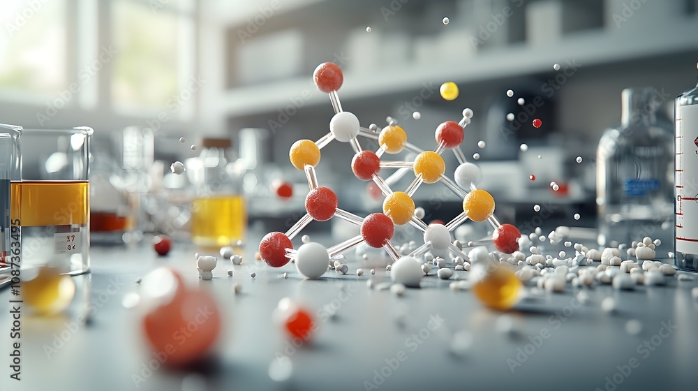 Poster mesmerizing molecular masterpiece a dazzling visualization of complex scientific structures