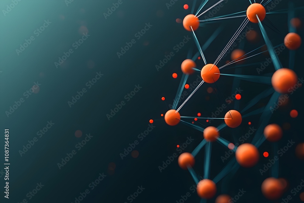 Poster delicate molecular dance shimmering particle networks forming captivating abstract geometric pattern