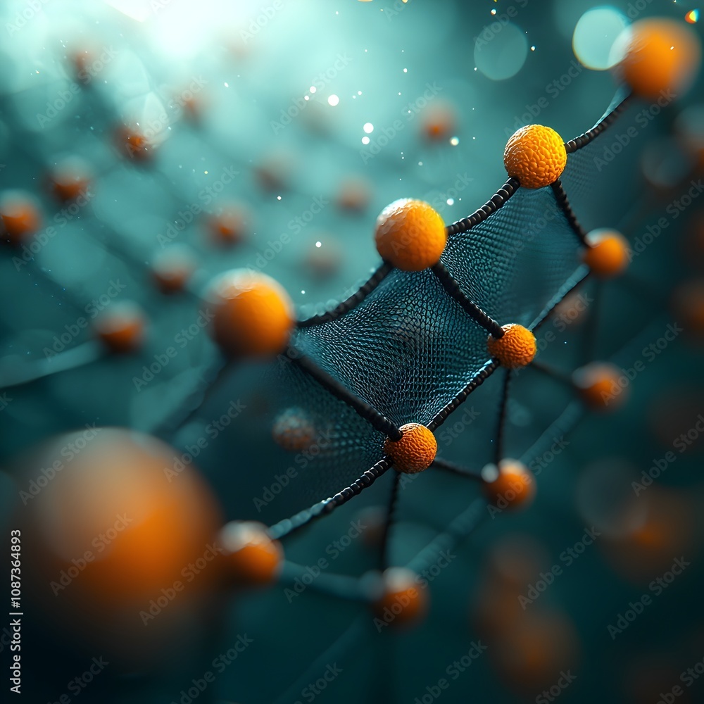 Poster mesmerizing molecular symphony a visually striking digital art piece that depicts the elemental foun