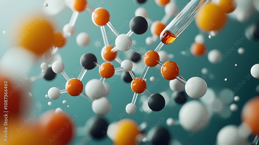 Poster captivating molecular masterpiece a visually stunning representation of the intricate and complex pa
