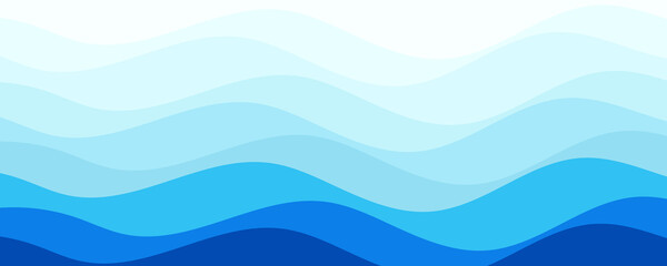 Abstract layered wave ocean banner design template