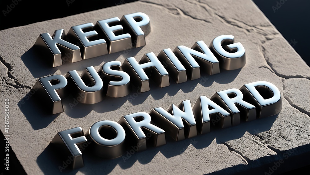Poster 3d metallic text 