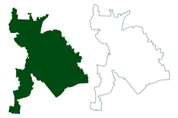 Obraz premium Uriangato municipality (Free and Sovereign State of Guanajuato, Mexico, United Mexican States) map vector illustration, scribble sketch Uriangato map