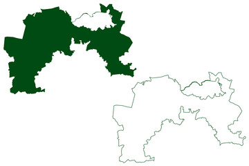 Yuriria municipality (Free and Sovereign State of Guanajuato, Mexico, United Mexican States) map vector illustration, scribble sketch Yuririapúndaro map