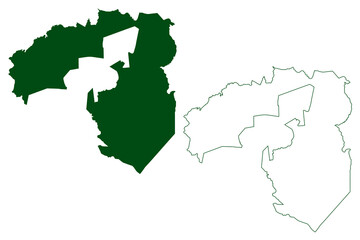 Xochihuehuetlan municipality (Free and Sovereign State of Guerrero, Mexico, United Mexican States) map vector illustration, scribble sketch Xochihuehuetlan map