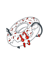 stylish cool donut with piercings
