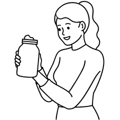 woman opens jar of juice