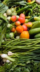 Fresh vegetables for cooking. Vegetables contain dietary fiber that helps cleanse the intestines.