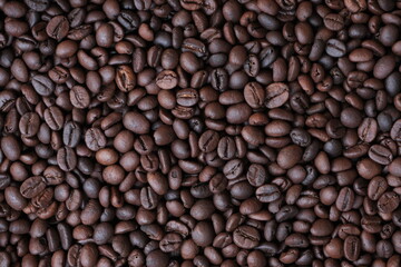 Roasted coffee beans for background