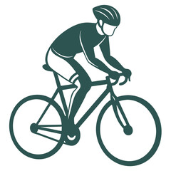 Cyclist Vector Silhouette Design.