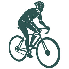 Cyclist Vector Silhouette Design.