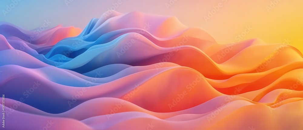 Poster abstract gradient background featuring flowing shapes in a smooth, harmonious blend of colors