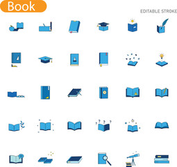 Book Icons Education, Knowledge, Reading, Literature, Learning Collection