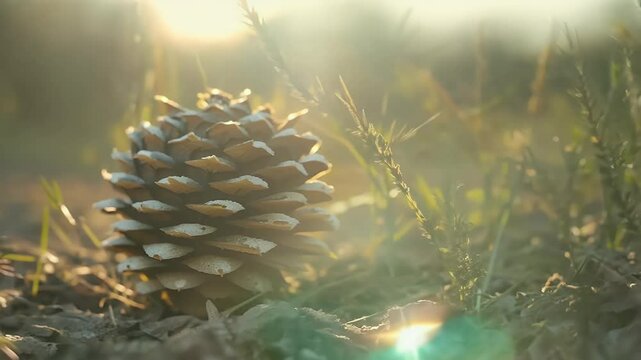 green eds shallow depth field bokeh effects Captured 4K cinematic detail nature footage highlights intricate textures surrounding foliage dry yellow wild plant closeup autumn fall season beautiful