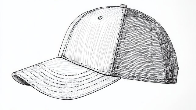recommend clip art: Minimalist Outline of a Baseball Cap