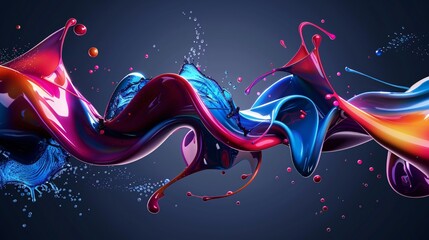 Vibrant Color Splash Abstract Fluid Art Design