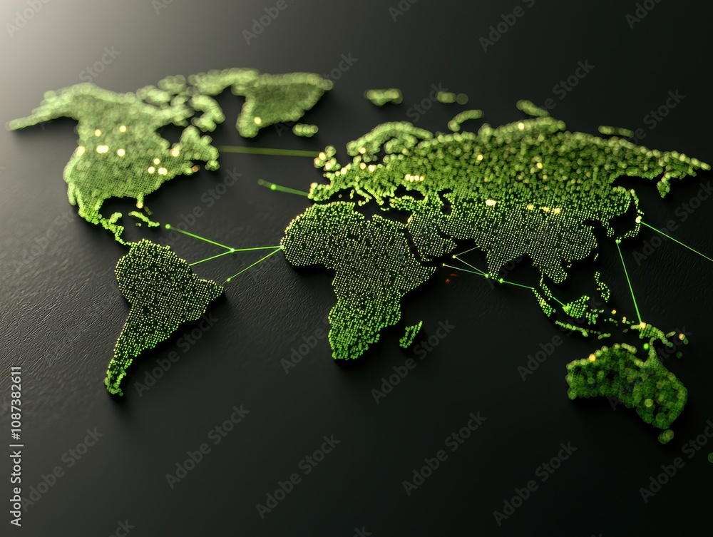 Poster global connectivity map visualization digital art abstract close-up interconnectedness