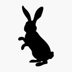 Hand-drawn bunny outline vector art illustration