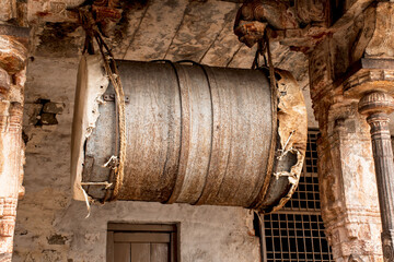 16th century drum beating music system in the temple, Hampi