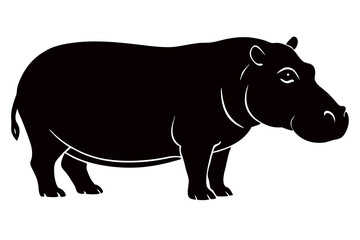 Creative a cute animal line silhouette  art design with a white background