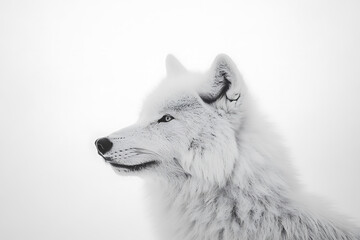 Obraz premium Arctic wolf on white background