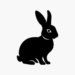 Hand-drawn bunny outline vector art illustration