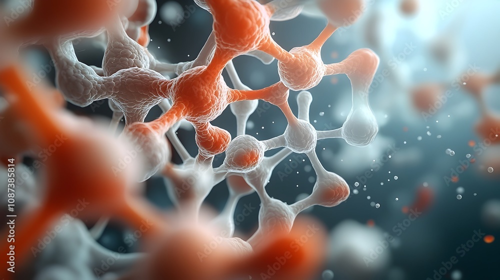 Poster stunning microscopic view of the intricate molecular structure of a complex organic compound showcas