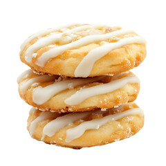Fototapeta premium A stack of cookies with white frosting.