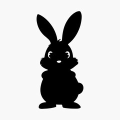 Hand-drawn bunny outline vector art illustration