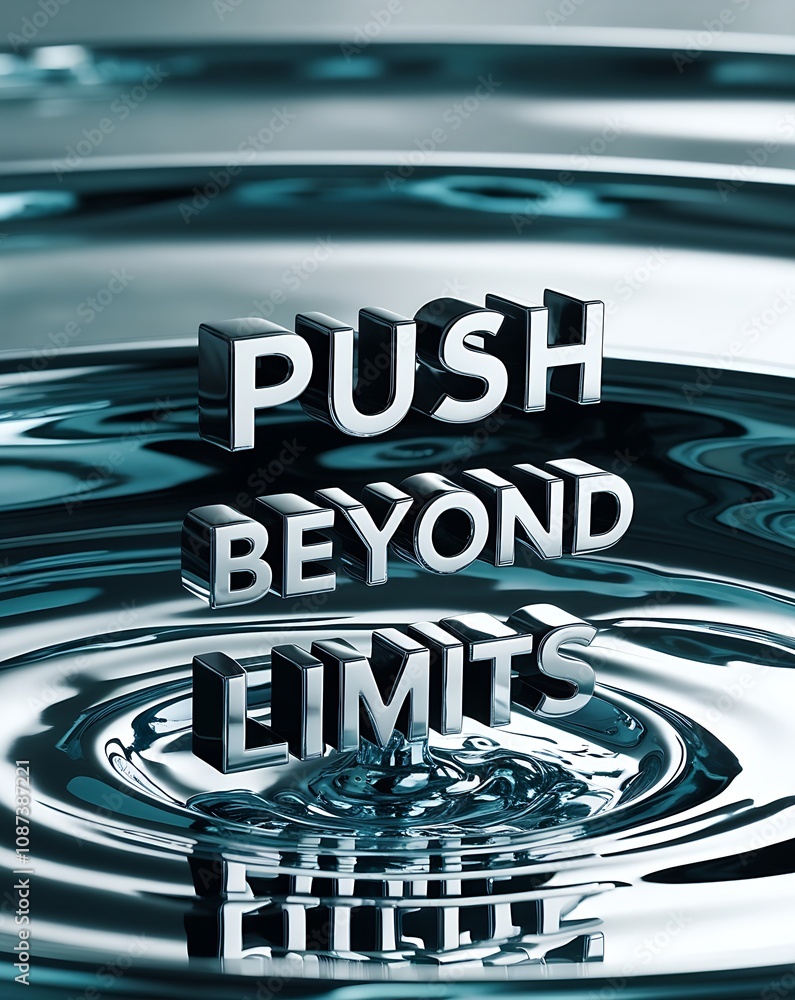 Poster 3d metallic text 