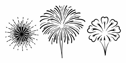 Fireworks vector, Happy New Year 2025