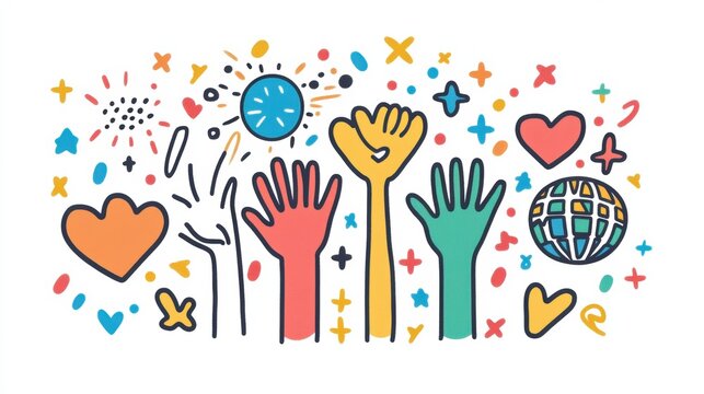 The logo showcases vibrant hands raised together, symbolizing unity and the celebration of kindness on November 13. Generative AI