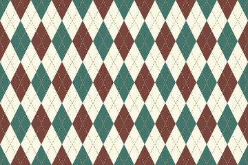 Christmas argyle seamless pattern. Geometric background for Christmas apparel and wrapping paper. Vector illustration, Argyle style fabric pattern christmas, Plaid Seamless Pattern