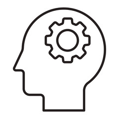 Mindset Concept with Gear line icon.