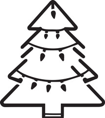  christmas tree silhouette vector illustration