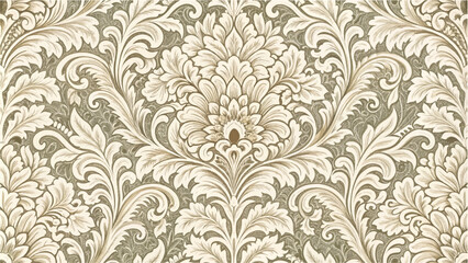 damask seamless pattern - luxury floral wallpaper beige