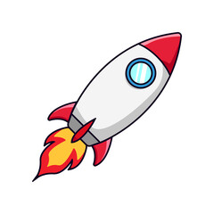 Rocket png illustration. Flying rocket cartoon spaceship isolated on transparent background © Virdauso