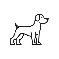 Minimalist Outline Vector of a Standing Dog