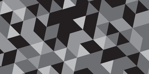 Seamless geometric pattern square shapes low polygon backdrop background. Abstract geometric wall tile and metal cube background triangle wallpaper. Black and white crystals backdrop.