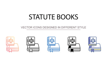 Statute Books icon design with white background stock illustration