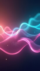 Abstract Pink and Blue Waves, Concept of Technology, Music, and Data Visualization.