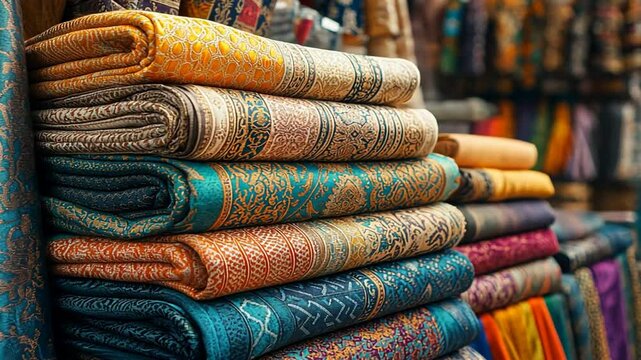 Vibrant Indian Textiles: A Colorful Collection of Fabrics