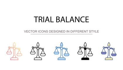 Trial Balance icon design with white background stock illustration