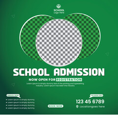 School admission social media post and web banner template