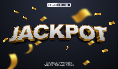 Obraz premium Editable 3d text style effect - Jackpot Casino Golden text effect Template